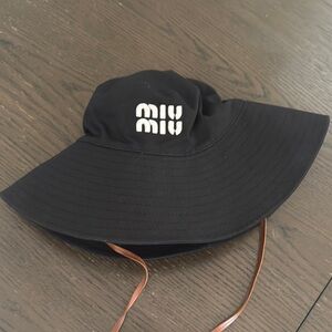 Miu Miu Black Wide-Brim Hat